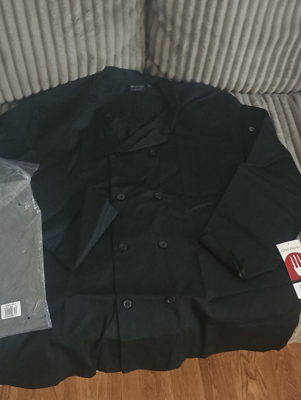 Men's Black Double-Breasted Chef Coat - Classic Styling